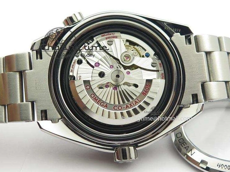 1218 Planet Ocean GMT 43.5mm V6F Goodplanet Orange Marker Blue Dial On SS Bracelet A ModernLook 8215